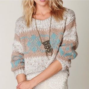 Free people cropped fair isle sweater